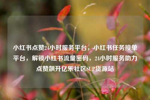 小红书点赞24小时服务平台	，小红书任务接单平台，解锁小红书流量密码，24小时服务助力点赞飙升亿乐社区SUP货源站  第1张
