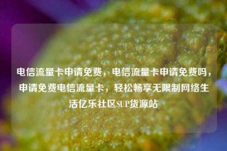 电信流量卡申请免费，电信流量卡申请免费吗，申请免费电信流量卡，轻松畅享无限制网络生活亿乐社区SUP货源站