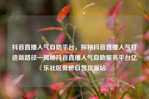 抖音直播人气自助平台	，探秘抖音直播人气打造新路径—揭秘抖音直播人气自助服务平台亿乐社区低价自营货源站  第1张