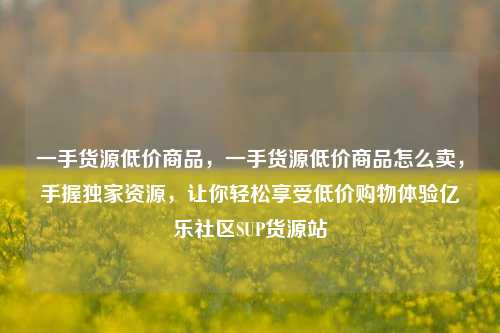 一手货源低价商品，一手货源低价商品怎么卖，手握独家资源	，让你轻松享受低价购物体验亿乐社区SUP货源站  第1张